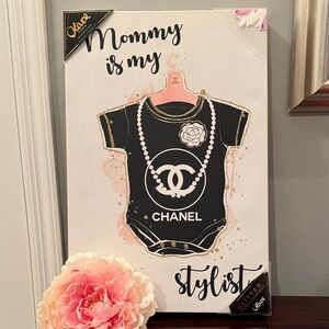 CHANEL “Mommy is My Stylist Onesie Canvas Wall Art - New